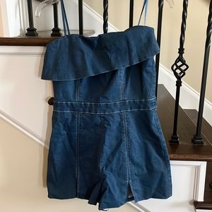 Denim Strapless Romper